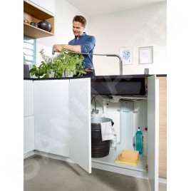 Hansgrohe Focus M42 - Mitigeur d'évier M4216-H180 avec douchette extractible, sBox, finition inox 71821800