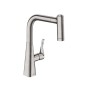 Hansgrohe Metris - Mitigeur d'évier 220 avec douchette extractible, aspect inox 14834800