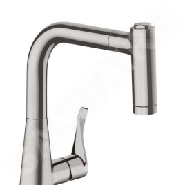 Hansgrohe Metris - Mitigeur d'évier 220 avec douchette extractible, aspect inox 14834800