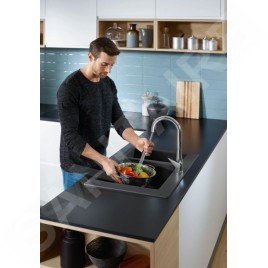 Hansgrohe Talis M51 - Mitigeur d'évier M5116-H160 avec douchette extractible, sBox, finition inox 73850800