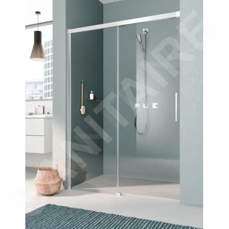 Kermi NICA - Porte de douche L2L 110x200 cm, gauche, argent brillant/verre transparent NIL2L11020VPK