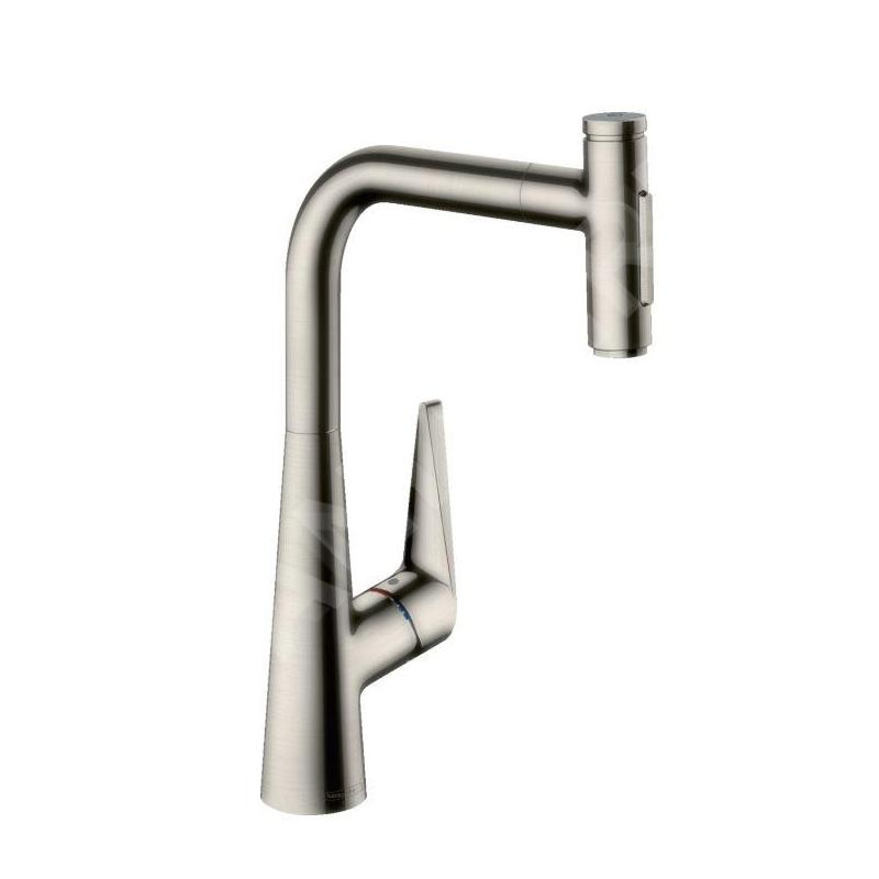 Hansgrohe Talis M51 - Mitigeur d'évier M5117-H300 avec douchette extractible, sBox, finition inox 73867800