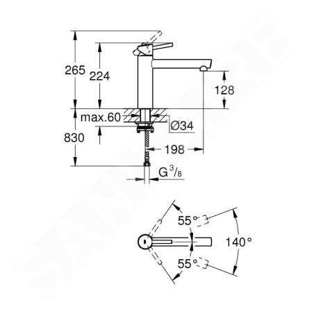 Grohe Concetto - Mitigeur d'évier, chrome 31210001