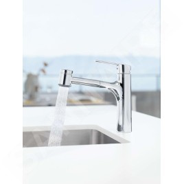Hansa Ronda - Mitigeur d’évier avec douchette extractible, chrome 03382273