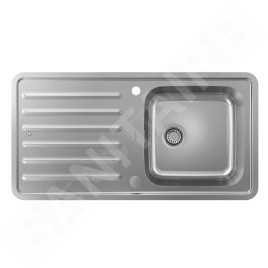 Hansgrohe Éviers - Évier encastré S4113-F400 avec égouttoir et garniture de vidage automatique, inox 43338800