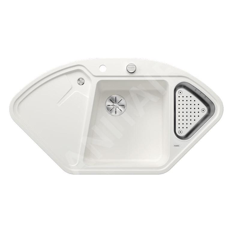 Blanco Delta II - Évier en silgranit 1057x575 mm, avec commande de vidage et accessoires, InFino, blanc 523660