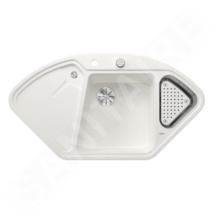 Blanco Delta II - Évier en silgranit 1057x575 mm, avec commande de vidage et accessoires, InFino, blanc 523660