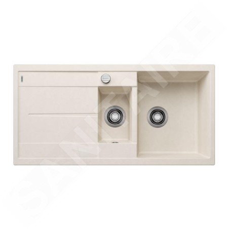 Blanco Metra 6 - Évier en silgranit 1000x500 mm, avec commande de vidage et accessoires, blanc doux 527116
