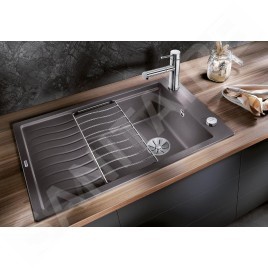 Blanco Elon XL 6 - Évier en silgranit, 780x500 mm, avec commande de vidage et accessoires, InFino, gris 527253
