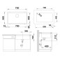 Blanco Subline 700 - Évier en Silgranit, 730x460 mm, InFino, gris 527356