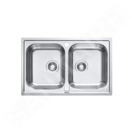 Alveus Line Maxim - Évier 795x505 mm, avec commande du vidage, inox 1092002