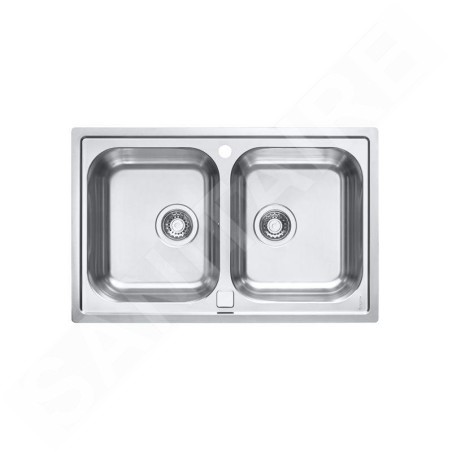 Alveus Line Maxim - Évier 795x505 mm, avec commande du vidage, inox 1092002