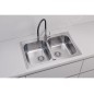 Alveus Line Maxim - Évier 795x505 mm, avec commande du vidage, inox 1092002