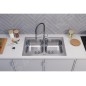 Alveus Line Maxim - Évier 795x505 mm, avec commande du vidage, inox 1092002