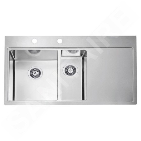 Alveus Pure - Évier 980x525 mm, avec commande du vidage, bac à gauche, inox 1103654