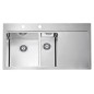 Alveus Pure - Évier 980x525 mm, avec commande du vidage, bac à gauche, inox 1103654