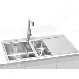 Alveus Pure - Évier 980x525 mm, avec commande du vidage, bac à gauche, inox 1103654