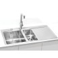 Alveus Pure - Évier 980x525 mm, avec commande du vidage, bac à gauche, inox 1103654