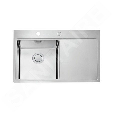 Alveus Pure Up - Évier 790x525 mm, avec commande du vidage, bac à gauche, inox 1123789