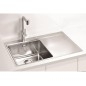 Alveus Pure Up - Évier 790x525 mm, avec commande du vidage, bac à gauche, inox 1123789