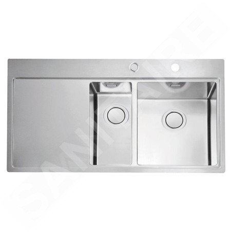 Alveus Pure Up - Évier 980x525 mm, avec commande du vidage, bac à droite, inox 1123794