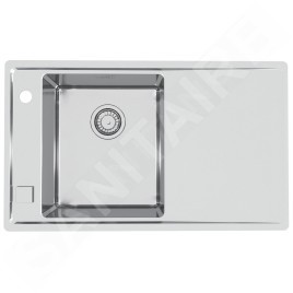 Alveus Stricto - Évier 790x472 mm, avec commande du vidage, bac à gauche, inox 1124359