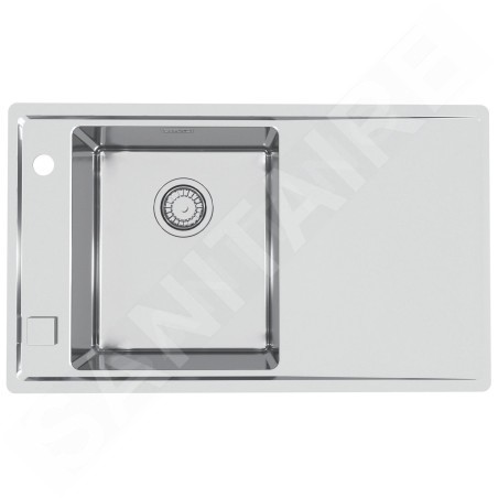 Alveus Stricto - Évier 790x472 mm, avec commande du vidage, bac à gauche, inox 1124359