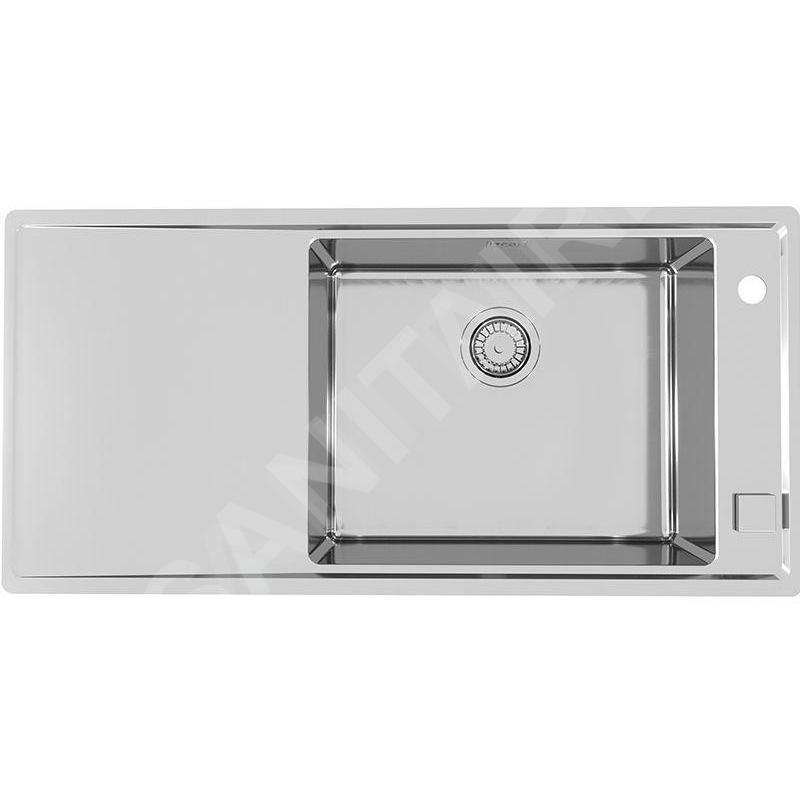 Alveus Stricto - Évier 980x472 mm, avec commande du vidage, bac à droite, inox 1124375