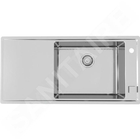 Alveus Stricto - Évier 980x472 mm, avec commande du vidage, bac à droite, inox 1124375