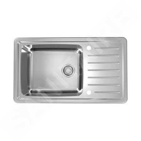 Alveus Galeo - Évier 860x500 mm, avec commande du vidage, inox 1128554