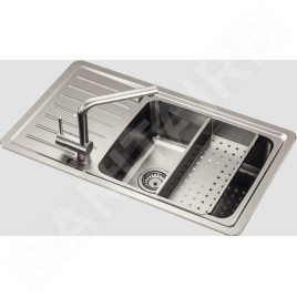 Alveus Galeo - Évier 860x500 mm, avec commande du vidage, inox 1128554