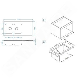 Alveus Classic Pro - Évier 1200x600 mm, inox 1130473
