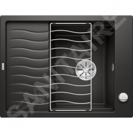 Blanco Elon 45 - Évier en silgranit, 650x500 mm, avec commande de vidage et accessoires, noir 525879