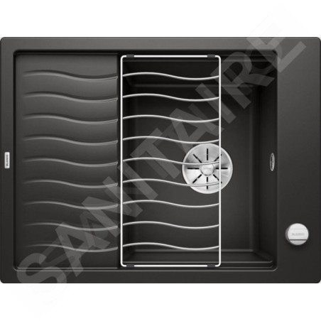 Blanco Elon 45 - Évier en silgranit, 650x500 mm, avec commande de vidage et accessoires, noir 525879
