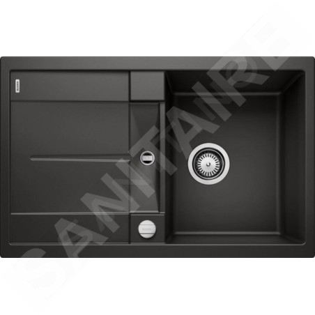 Blanco Metra 45 - Évier en silgranit, 780x500 mm, avec commande de vidage, noir 525914