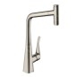 Hansgrohe Metris Select - Mitigeur de cuisine 320 avec sortie extractible, aspect inox 14884800