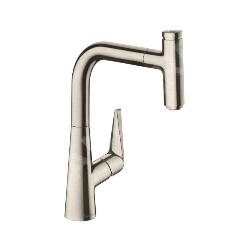 Hansgrohe Talis Select M51 - Mitigeur d'évier M5115-H220 avec douchette extractible, sBox, finition inox 73852800