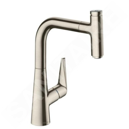 Hansgrohe Talis Select M51 - Mitigeur d'évier M5115-H220 avec douchette extractible, sBox, finition inox 73852800