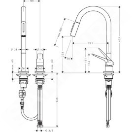 Axor Citterio M - Mitigeur d’évier à deux trous, chrome 34822000
