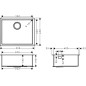 Hansgrohe Éviers - Evier encastré S719-U500, inox 43427800 Hansgrohe Éviers - Evier encastré S719-U500, inox 43427800