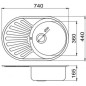 Novaservis Éviers - Évier, 440x740 mm avec trop-plein, inox DR44/74 Novaservis Éviers - Évier, 440x740 mm avec trop-plein, inox DR44/74