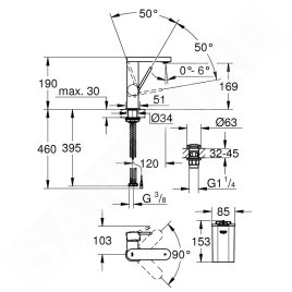 Grohe Plus - Mitigeur de lavabo digital L, avec vidage Push-Open, chrome 23958003