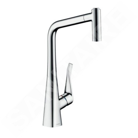 Hansgrohe M71 - Mitigeur d'évier Metris avec douchette extractible, sBox, EcoSmart, chrome 73824000