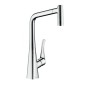 Hansgrohe M71 - Mitigeur d'évier Metris avec douchette extractible, sBox, EcoSmart, chrome 73824000