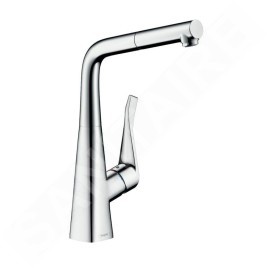 Hansgrohe M71 - Mitigeur d'évier avec bec extractible, sBox, EcoSmart, chrome 73828000