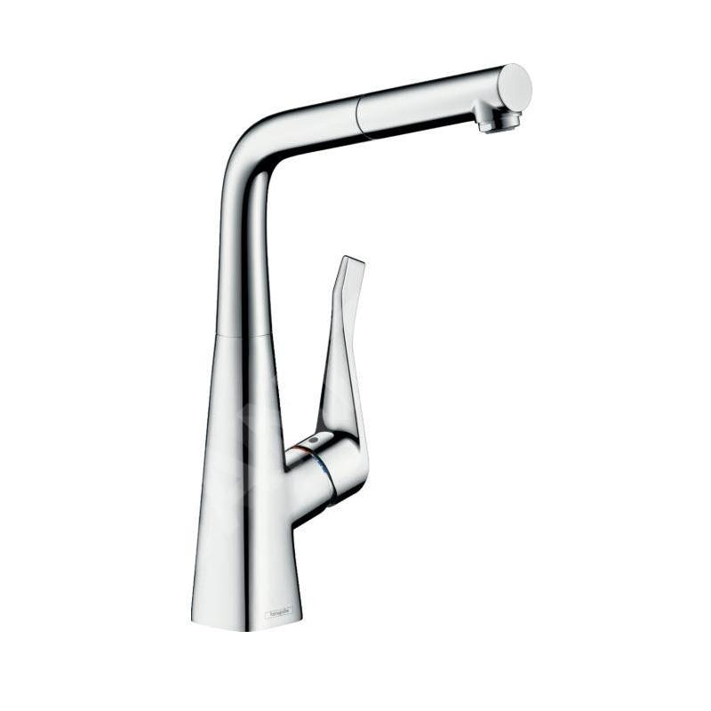 Hansgrohe M71 - Mitigeur d'évier avec bec extractible, sBox, EcoSmart, chrome 73828000