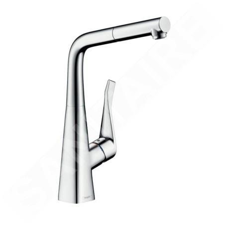 Hansgrohe M71 - Mitigeur d'évier avec bec extractible, sBox, EcoSmart, chrome 73828000