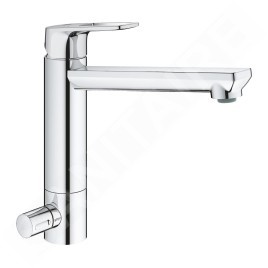 Grohe BauLoop - Mitigeur d'évier avec vanne d'arrêt, chrome 31713000