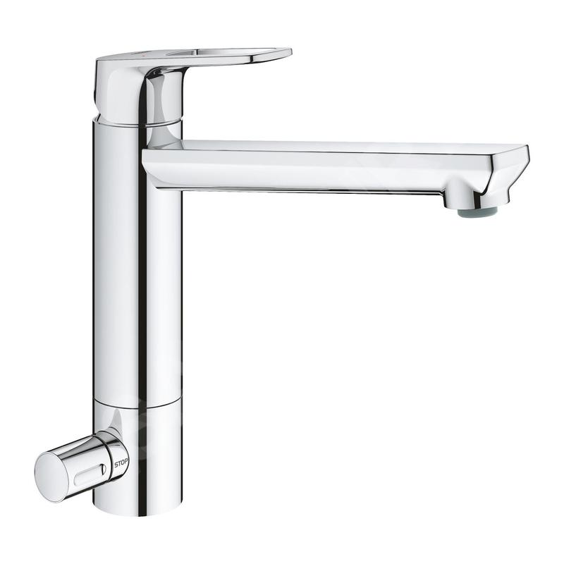 Grohe BauLoop - Mitigeur d'évier avec vanne d'arrêt, chrome 31713000