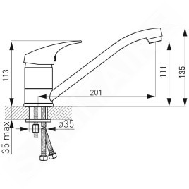 Novaservis Ferro One - Robinetterie d’évier, chrome BFO4